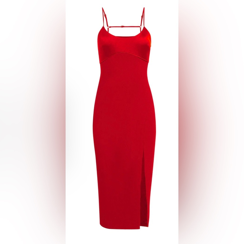LIKELY NYC Red Satin Cocktail Dress
